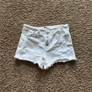 GAP Women’s White 3 1/2 High Waisted Button Up Denim Shorts Size 8/29